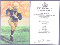 1991 Goal Line Art Pro Football Hall of Fame Cards- #71 Don Hutson, Packers- 22 Cards