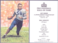 1992 Goal Line Art Pro Football Hall of Fame Cards- #104 Bill Hewitt, Chicago Bears- 28 cards