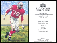 1993 Goal Line Art Pro Football Hall of Fame Cards- #143 Bob St. Clair, 49ers-30 cards