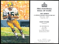 1994 Goal Line Art Pro Football Hall of Fame Cards- #170 Bart Starr, Packers- 10 Cards