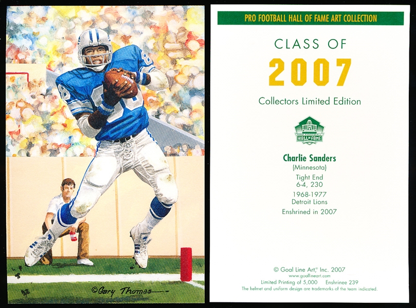 2007 Goal Line Art Pro Football Hall of Fame Cards- #239 Charley Sanders, Lions-25 Cards