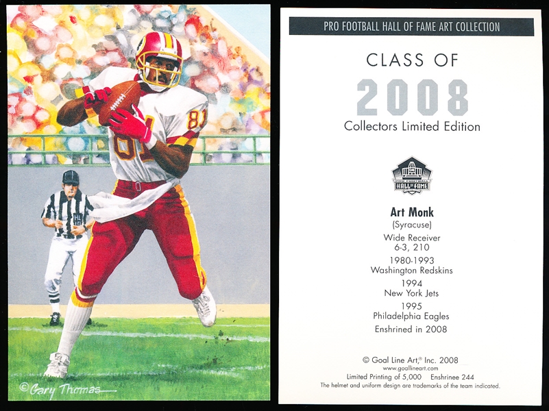 2008 Goal Line Art Pro Football Hall of Fame Cards- #244 Art Monk, Redskins- 16 Cards