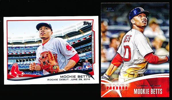 2014 Topps Update Bsbl.- 2 Diff. Mookie Betts Cards