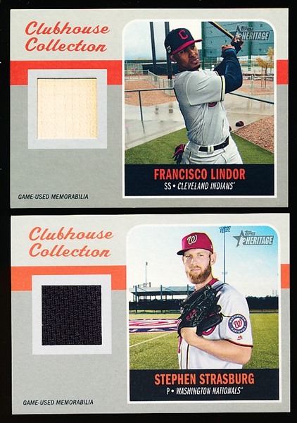 2019 Topps Heritage Bsbl. “Clubhouse Collection Relics”- 2 Diff.