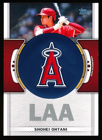 2023 Topps Bsbl. “Commemorative Team Logo Patch Relic” #TLP-SO Shohei Ohtani, Angels