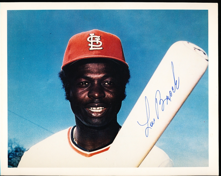 Autographed Lou Brock St. Louis Cardinals MLB Color 8” x 10” Horizontal Photo