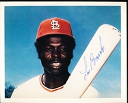 Autographed Lou Brock St. Louis Cardinals MLB Color 8” x 10” Horizontal Photo