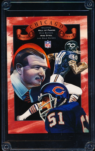 1993 NFL Properties Chicago Bears NFL Color 3 ½” x 5” Commemorative Card