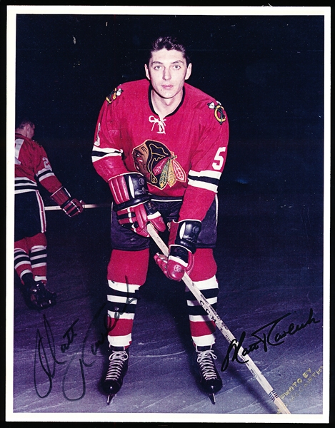 Autographed Matt Ravlich Chicago Black Hawks Thin Paper Color 8” x 10” Photo