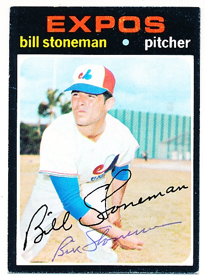 Autographed 1971 Topps Bsbl. #266 Bill Stoneman, Expos