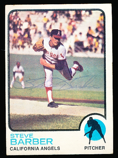 Autographed 1973 Topps Bsbl. #36 Steve Barber, Angels