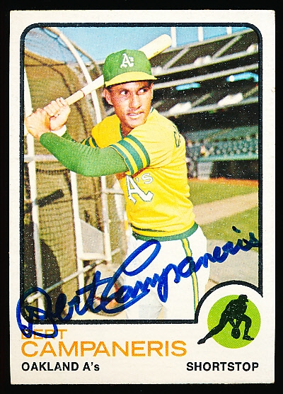 Autographed 1973 Topps Bsbl. #295 Bert Campaneris, A’s