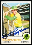 Autographed 1973 Topps Bsbl. #295 Bert Campaneris, A’s