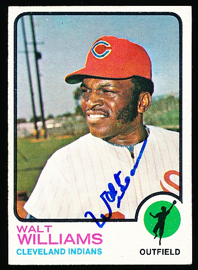 Autographed 1973 Topps Bsbl. #297 Walt Williams, Indians