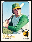 Autographed 1973 Topps Bsbl. #337 Dave Duncan, A’s