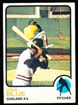 Autographed 1973 Topps Bsbl. #430 Vida Blue, A’s