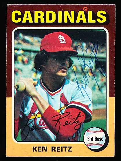 Autographed 1975 Topps Bsbl. #27 Ken Reitz, Cardinals