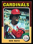 Autographed 1975 Topps Bsbl. #27 Ken Reitz, Cardinals