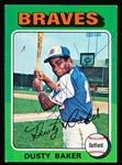 Autographed 1975 Topps Bsbl. #33 Dusty Baker, Braves