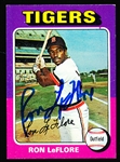 Autographed 1975 Topps Bsbl. #628 Ron LeFlore RC, Tigers