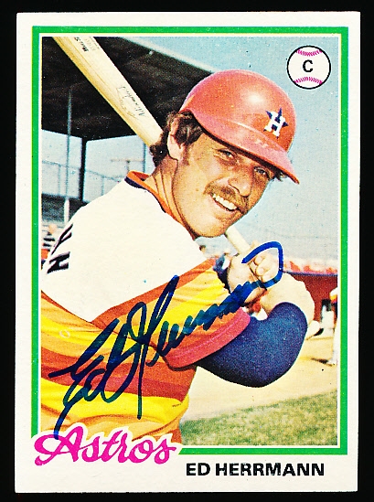 Autographed 1978 Topps Bsbl. #677 Ed Herrmann, Astros