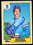 Autographed 1987 Topps Bsbl. #38 Dennis Leonard, Royals