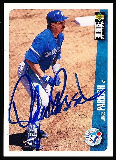 Autographed 1996 Collector’s Choice Bsbl. #349 Lance Parrish, Blue Jays