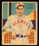 1934-36 Diamond Stars Bb- #39 Carl Hubbell, Giants- 1935 Green Back Version