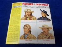 1960’s Kellogg’s “Heroes of the Old West” Partial Cereal Box of Two Panels