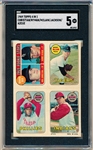 1969 Topps 4 in 1 Baseball- Christian/ Nyman/ Denny McLain/ Grant Jackson/ Azcue- SGC 5 (Ex)