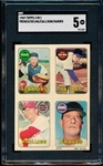 1969 Topps 4 in 1 Baseball- Jim French/ Dick Selma/ Johnny Callison/ Lum Harris- SGC 5 (Ex)