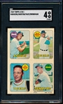 1969 Topps 4 in 1 Baseball- Bob Rodgers/ Willie Horton/ Roy Face/ Ed Brinkman- SGC 4 (Vg-Ex)