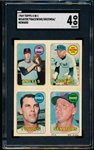 1969 Topps 4 in 1 Baseball- Jim Weaver/ Dick Tracewski/ Joe Grezenda/ Frank Howard- SGC 4 (Vg-Ex)