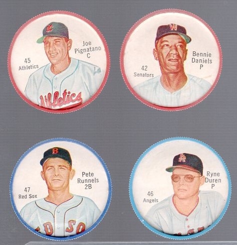 1962 Salada Baseball Coins- 4 Diff