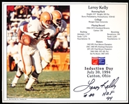 Autographed Leroy Kelly Browns '94 Induction Day Photo File 10 x 8 Picture Card