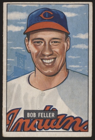 1951 Bowman Bb- #30 Bob Feller, Indians