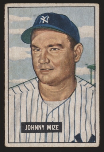 1951 Bowman Bb- #50 Johnny Mize, Yankees