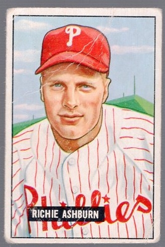 1951 Bowman Bb- #186 Richie Ashburn, Phillies