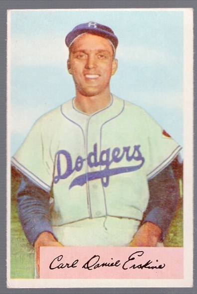 1954 Bowman Bb- #10 Erskine, Dodgers- No Loop