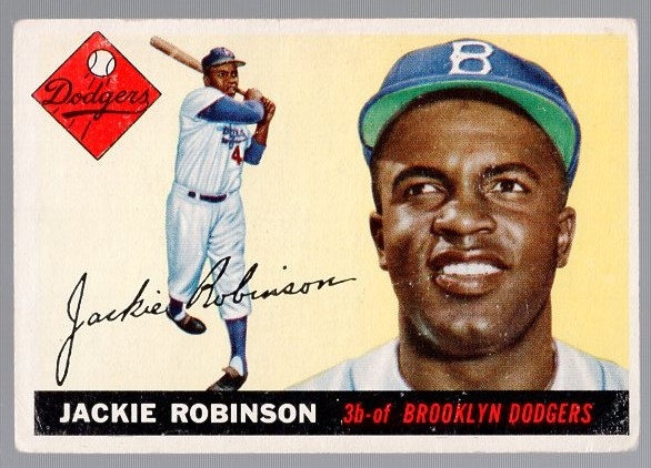 1955 Topps Baseball- #50 Jackie Robinson, Dodgers- Full Diamond Version