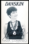 Autographed Nadia Comaneci Danskin 5-1/2" x 8-1/2" B & W Publicity Photo