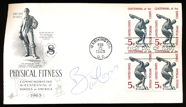 Autographed Bart Conner Physical Fitness through Gymnastics First Day Envelope