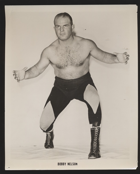 1950s Bobby Nelson Wrestling Glossy 8" x 10" Photo