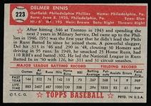 1952 Topps Baseball- #223 Del Ennis, Phillies