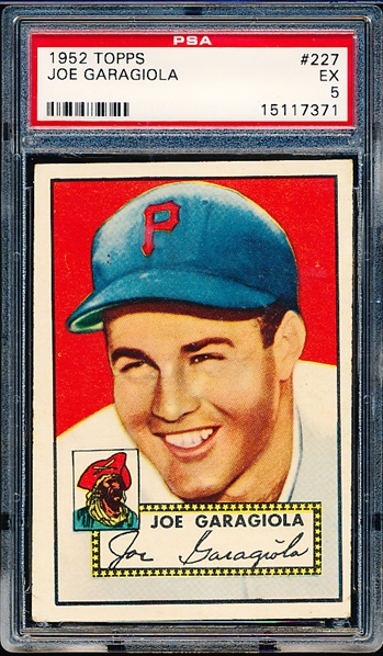 1952 Topps Baseball- #226 Joe Garagiola, Pirates- PSA Ex 5