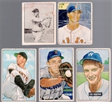 Five Vintage Baseball Cards