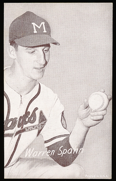 1947-66 Baseball Exhibit- Warren Spahn- “M" on Cap