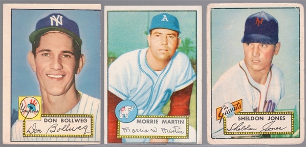 1952 Topps Baseball- 3 Diff