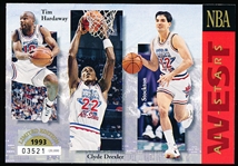 1993 Upper Deck Authenticated (UDA) “NBA West All-Star" Limited Ed. 5" x 3-1/2" Card- #3521/20,000