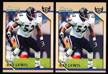 2001 Bowman Ftbl.- “1996  Rookies" Inserts- #BRC2 Ray Lewis, Ravens- 2 Cards